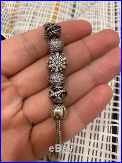 Pandora Silver bracelet with charms authentic used