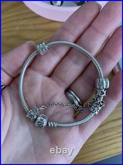 Pandora Sterling Silver Bracelet With Charms
