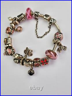 Pandora Sterling Silver Charm Bracelet With 16 Charms Moments Collection Pandora Sterling Silver Charm Bracelet With 16 Charms Moments Collection