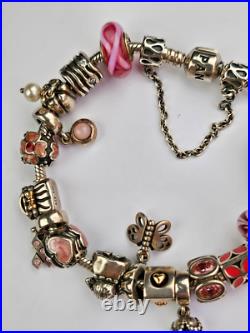 Pandora Sterling Silver Charm Bracelet With 16 Charms Moments Collection Pandora Sterling Silver Charm Bracelet With 16 Charms Moments Collection