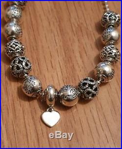 Pandora Sterling Silver Essence Beaded Bracelet with 13 Assorted Charms