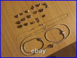 Pandora and Chamilia bracelet necklace and charm Bundle silver