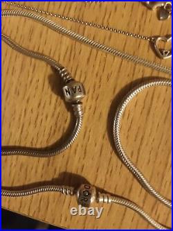 Pandora and Chamilia bracelet necklace and charm Bundle silver