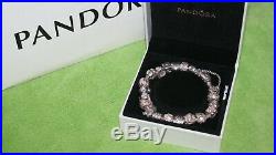 Pandora authentic original bracelet with 20 charms and safety chain ale 925