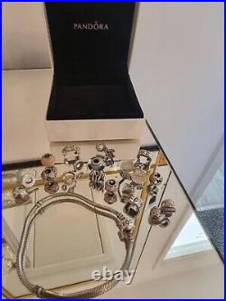 Pandora bracelet with charms 21cm Original Pre Loved 13 Charms 2 Spacers