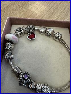 Pandora bracelet with charms 925 silver used Pandora bracelet with charms 925 silver used