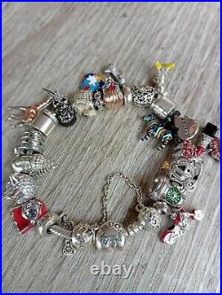 Pandora bracelet with charms 925 silver used