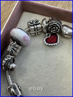 Pandora bracelet with charms 925 silver used Pandora bracelet with charms 925 silver used
