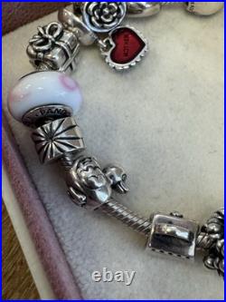 Pandora bracelet with charms 925 silver used Pandora bracelet with charms 925 silver used