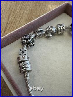 Pandora bracelet with charms 925 silver used Pandora bracelet with charms 925 silver used