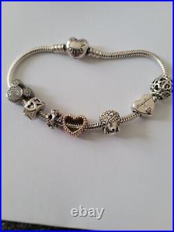 Pandora bracelet with charms pre owned