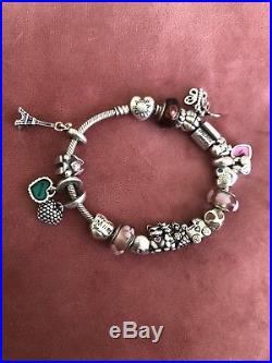 Pandora bracelet with charms used