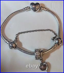 Pandora bracelet with charms used 17cm