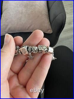 Pandora charm bracelet with charms