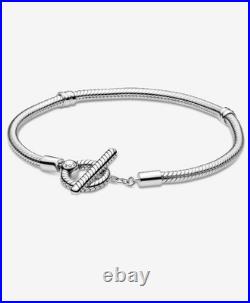 Pandora moments T Bar Sterling Silver bracelet plus 2 charms Pandora moments T Bar Sterling Silver bracelet plus 2 charms