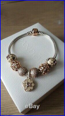 Pandora rose gold charms and bracelet