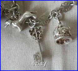 Part Silver Charm Bracelet With 14× Charms One With A Stanhope Church 7