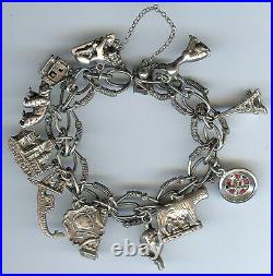 Peruzzi Italy Vintage 800 Silver European Tour Monuments Charm Bracelet