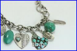 Peyote Bird Sterling Silver & Turquoise Charm Bracelet