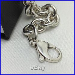 Please Return To Tiffany & Co Silver New York Oval Tag Charm Bracelet 7.75