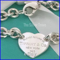 Please Return To Tiffany & Co Sterling Silver Center Heart Tag Charm Bracelet