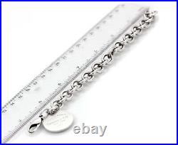 Please Return To Tiffany & Co. Sterling Silver Circle Tag Charm Bracelet 7.5