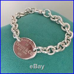 Please Return To Tiffany & Co. Sterling Silver Oval Tag Charm Bracelet