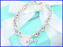 Please Return to Tiffany & Co Silver Center Heart Tag 7.85 Charm Bracelet Rare