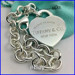 Please Return to Tiffany & Co Silver Extra Large Jumbo Heart Tag Charm Bracelet