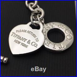Please Return to Tiffany & Co Silver New York Heart Tag Charm Toggle Bracelet