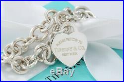 Please Return to Tiffany & Co. Sterling Silver Heart Charm 8.5 Bracelet