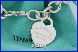 Please Return to Tiffany & Co. Sterling Silver Heart Charm 8.5 Bracelet