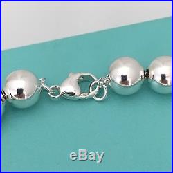 Please Return to Tiffany & Co Sterling Silver Heart Charm 8mm Bead Ball Bracelet