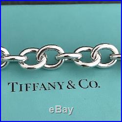 Please Return to Tiffany & Co Sterling Silver Heart Tag Charm Bracelet 7.75