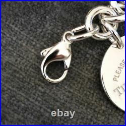 Please Return to Tiffany & Co Sterling Silver Round Circle Charm Bracelet
