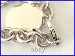 Please Return to Tiffany&Co. Sterling Silver Round Tag Charm Chain Bracelet7 3/4