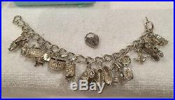 QUALITY VINTAGE SOLID Sterling Silver CHARM Bracelet-13 CHARMS + ONE-53.10 grams