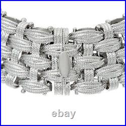 QVC Italian Silver Sterling 8 Textured Woven Bracelet, 57.6g $724