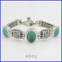QVC Oval Turquoise Sterling Graduated Toggle 7 Bracelet SOLD OUT