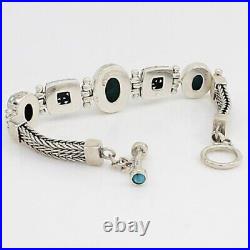 QVC Oval Turquoise Sterling Graduated Toggle 7 Bracelet SOLD OUT