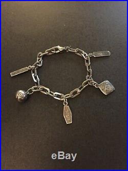 RARE! A Retired Piece by Tiffany & Co Sterling Silver 5 Charm Bracelet