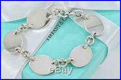 RARE Return To Tiffany & Co. Sterling Silver 5 Oval Tags Charm 8 Bracelet BOXED
