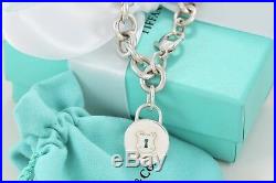 RARE Tiffany & Co. Locks Silver Keyhole Circle Padlock Charm 7.5 Bracelet