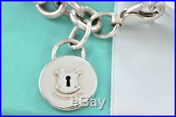 RARE Tiffany & Co. Locks Silver Keyhole Circle Padlock Charm 7.5 Bracelet