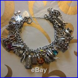 REDUCED Collectors 60s Vintage Solid Silver Antique Charm Bracelet Very Rare