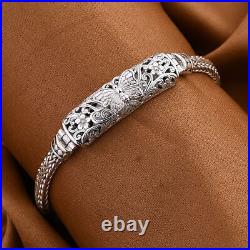ROYAL BALI Silver Butterfly Bracelet Size 7.5 Inches with Toggle Clasp