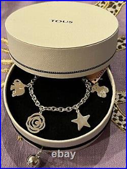 RRP £140 Fabulous TOUS charm bracelet 925 sterling silver genuine