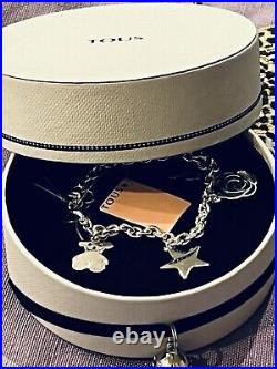 RRP £140 Fabulous TOUS charm bracelet 925 sterling silver genuine