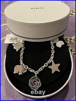 RRP £140 Fabulous TOUS charm bracelet 925 sterling silver genuine