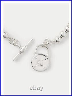 Ralph Lauren Sterling Silver Padlock Charm Bracelet NEW RRP £190